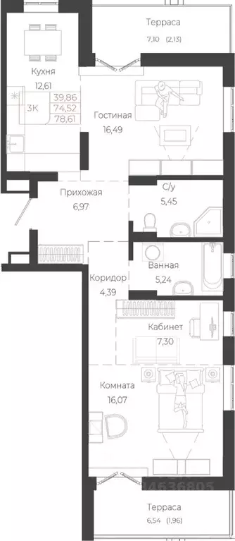 3-к кв. Алтай, Майминский район, с. Майма ул. Энергетиков (78.61 м) - Фото 0