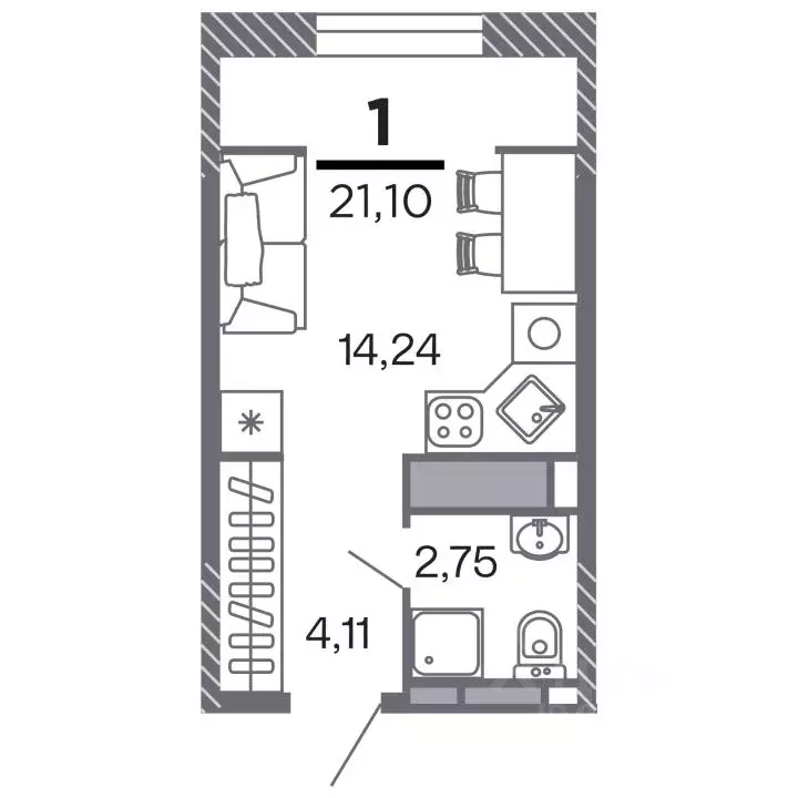 1-к кв. Рязанская область, Рязань Петра и Февронии жилой комплекс ... - Фото 1