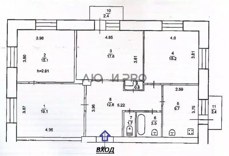 4-к кв. Башкортостан, Уфа ул. Максима Горького, 76 (96.7 м) - Фото 2