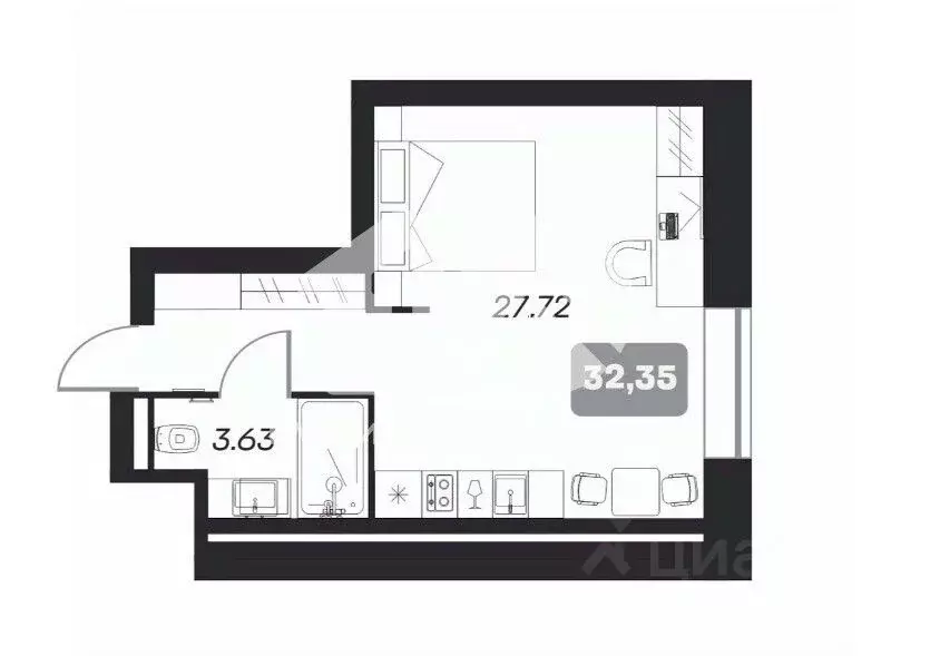 Студия Новосибирская область, Новосибирск пл. Карла Маркса, 4/5 (32.45 ... - Фото 1
