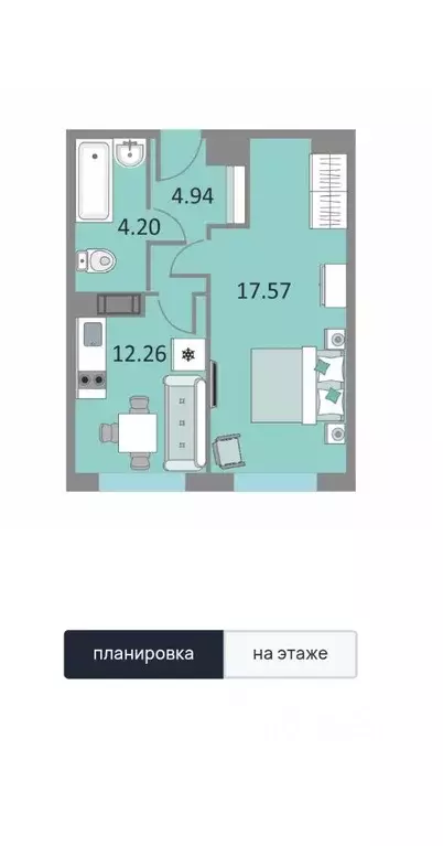 1-к кв. Санкт-Петербург Варфоломеевская ул., 6 (39.0 м) - Фото 2