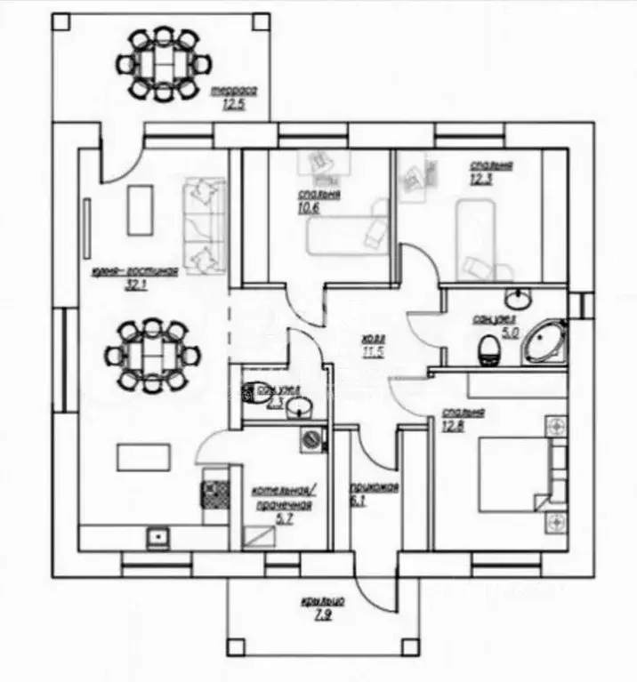 Дом в Татарстан, Лаишевский район, Кирбинское с/пос, д. Травкино ул. ... - Фото 2