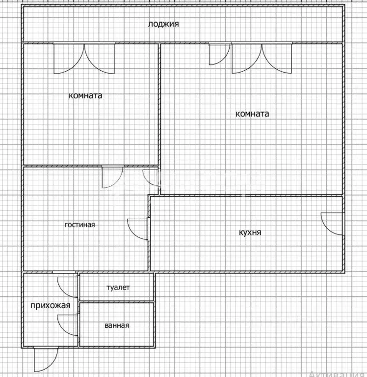2-к кв. Брянская область, Брянск пер. Литвинова, 5 (52.4 м) - Фото 2