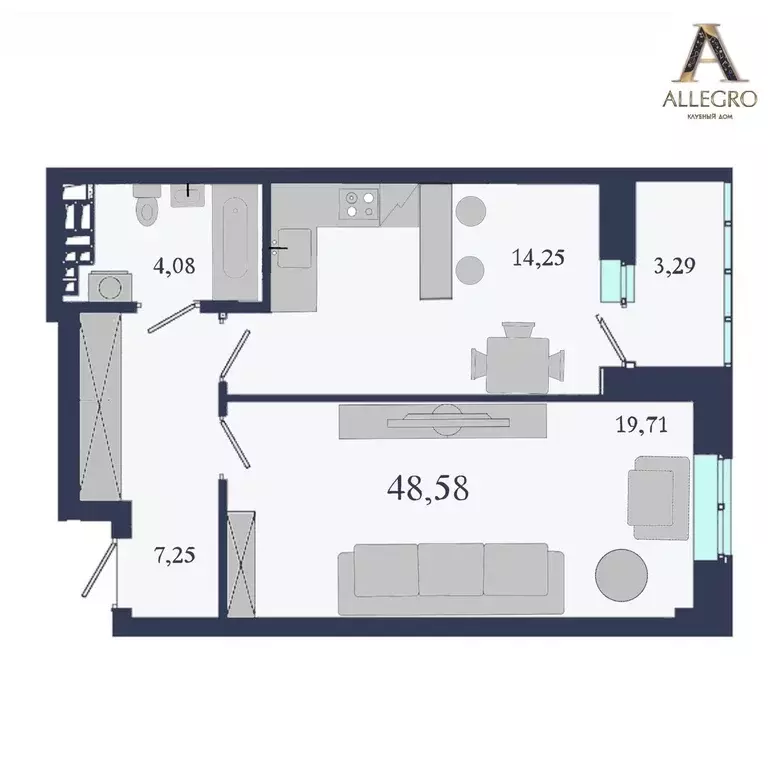 Продаётся 1-к квартира, 48 м - Фото 1
