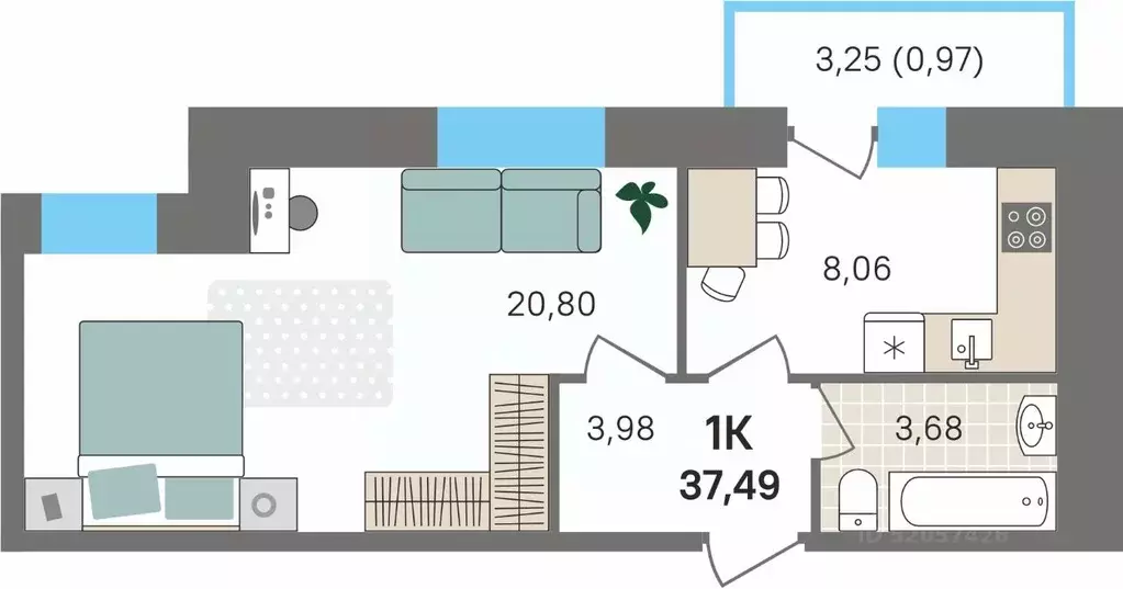 1-к кв. Пермский край, Пермский муниципальный округ, с. Култаево ул. ... - Фото 1