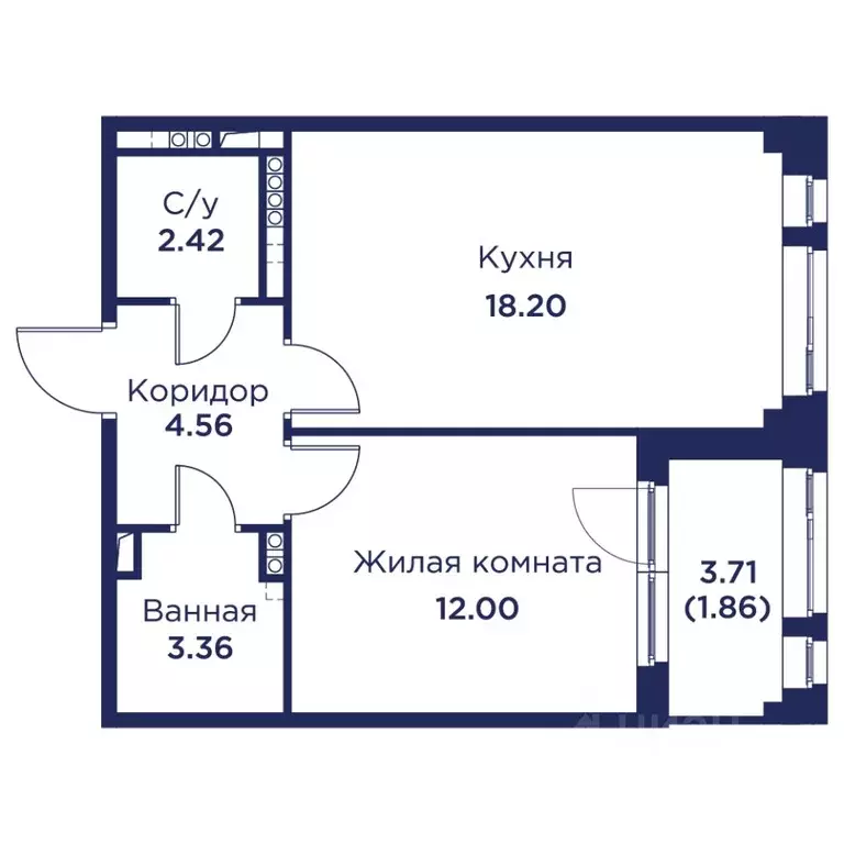 1-к кв. Санкт-Петербург, Санкт-Петербург, Кронштадт дор. Цитадельская ... - Фото 0