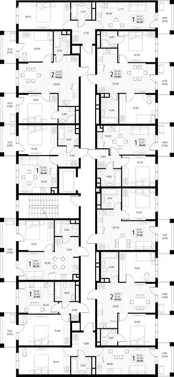 2-комнатная квартира: Сукко, жилой комплекс Кипарис (55.8 м) - Фото 2