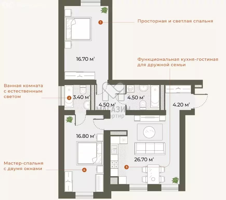 2-комнатная квартира: Санкт-Петербург, Зеленогорская улица, 3 (77 м) - Фото 0