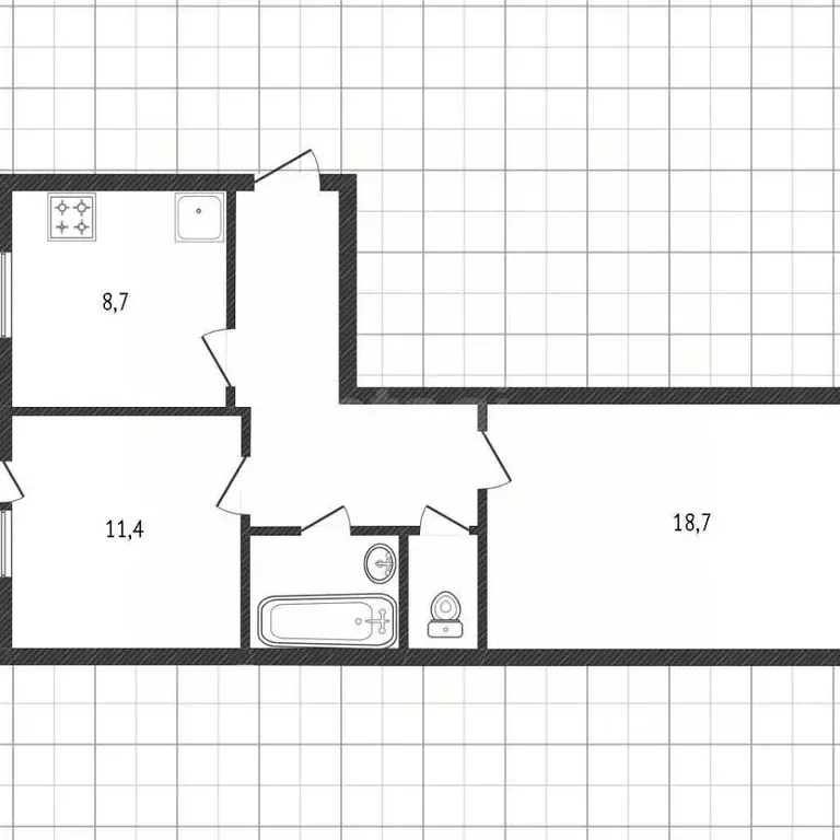 2-к кв. Белгородская область, Белгород ул. Макаренко, 34 (53.0 м) - Фото 2