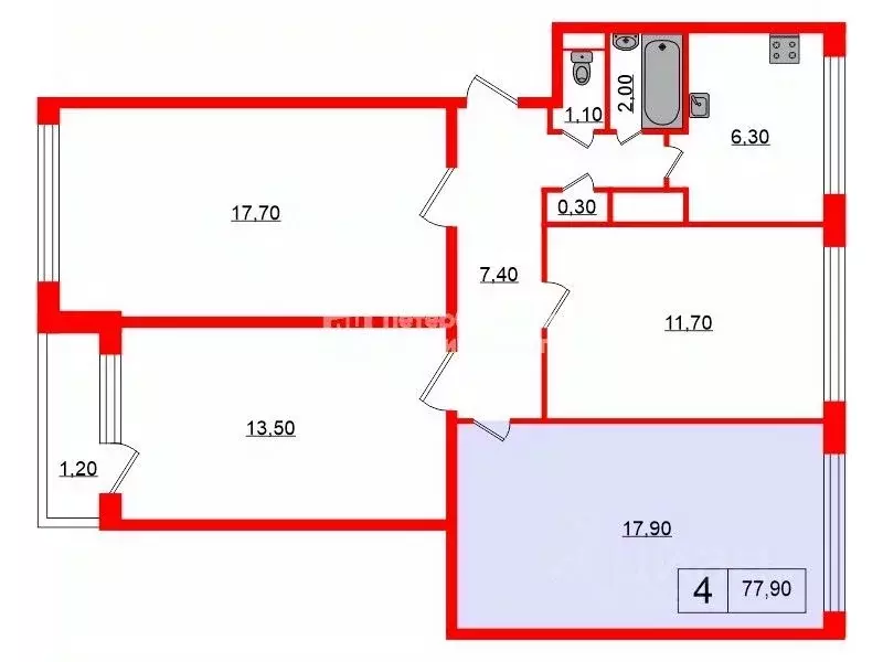 Комната Санкт-Петербург ул. Ольги Форш, 15К1 (17.9 м) - Фото 2