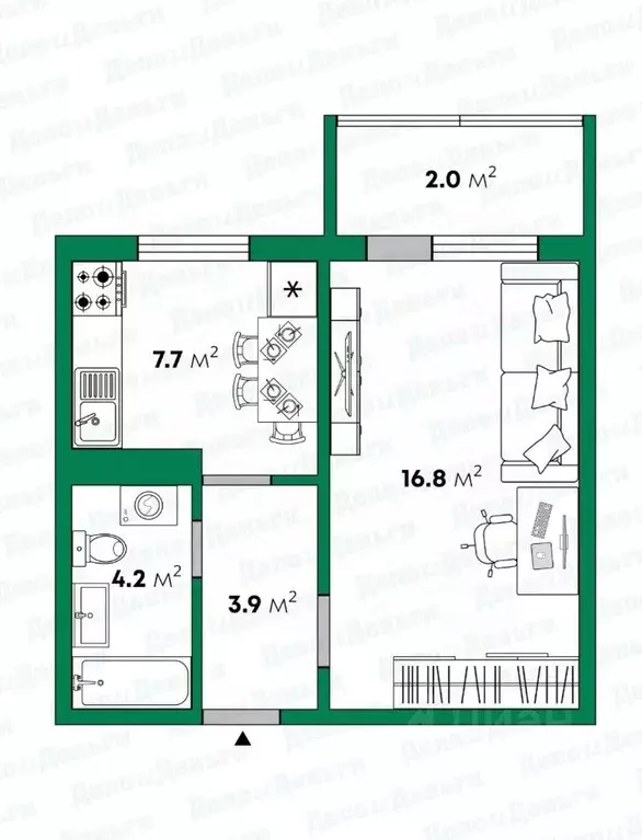 1-к кв. Кировская область, Киров ул. Ивана Попова, 60 (32.6 м) - Фото 2