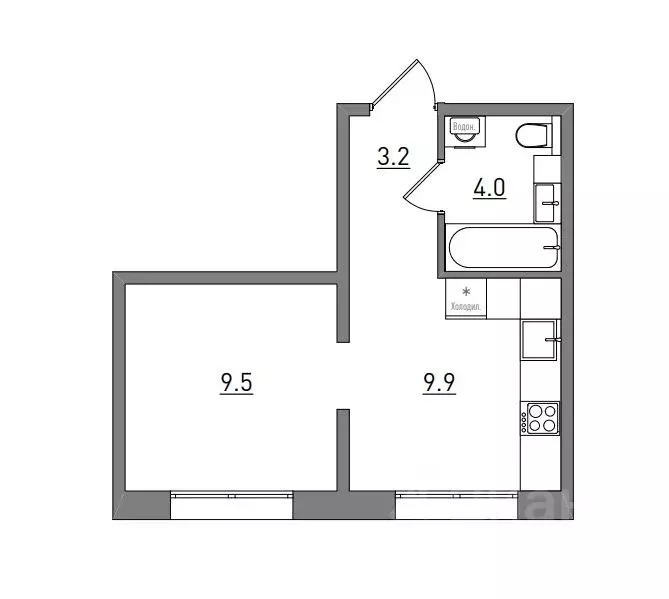 1-к кв. Кировская область, Киров бул. Прибрежный, 6 (26.6 м) - Фото 2