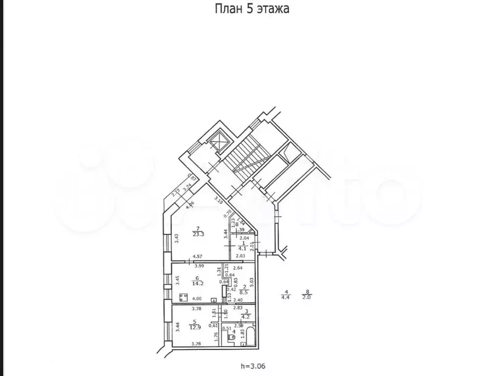 2-к. квартира, 73,6 м, 5/9 эт. - Фото 0