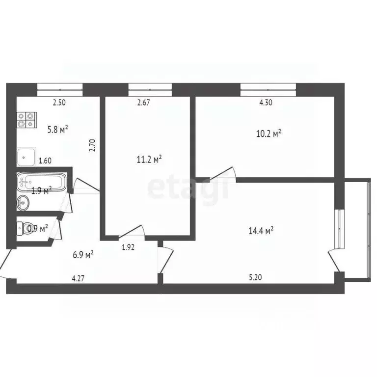 3-к кв. Краснодарский край, Геленджик городской округ, с. Кабардинка ... - Фото 2