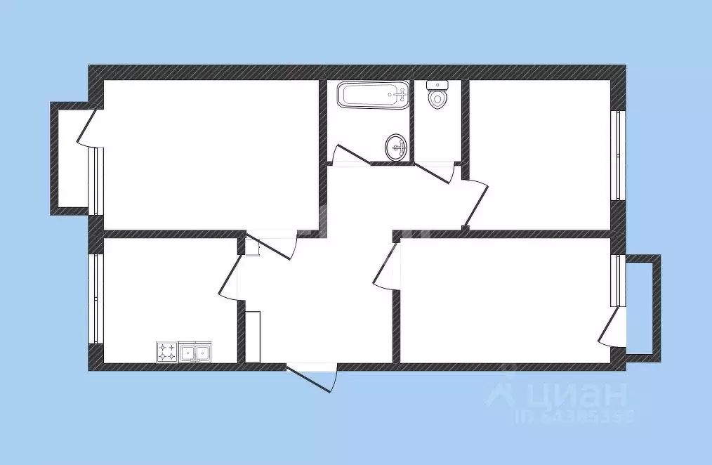3-к кв. Алтайский край, Бийск ул. Александра Пушкина, 188к4 (69.8 м) - Фото 1