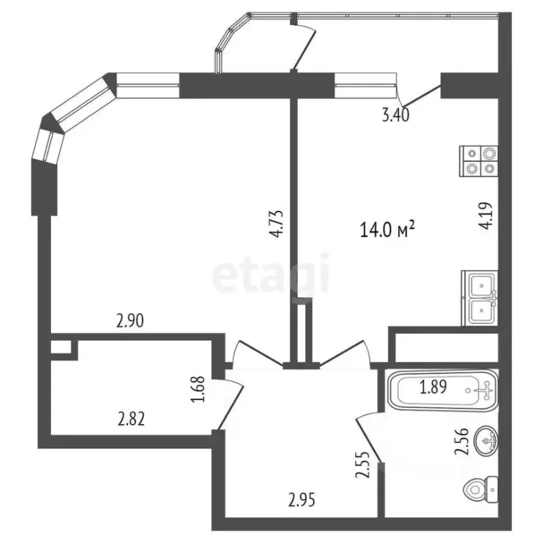 1-к кв. Ханты-Мансийский АО, Сургут ул. Мелик-Карамова, 4 (50.4 м) - Фото 0