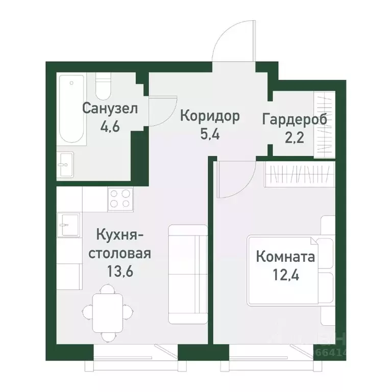 1-к кв. Челябинская область, Челябинский городской округ, пос. ... - Фото 0
