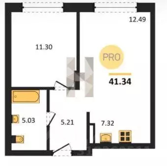 Квартира, 1 комната, 42 м - Фото 1