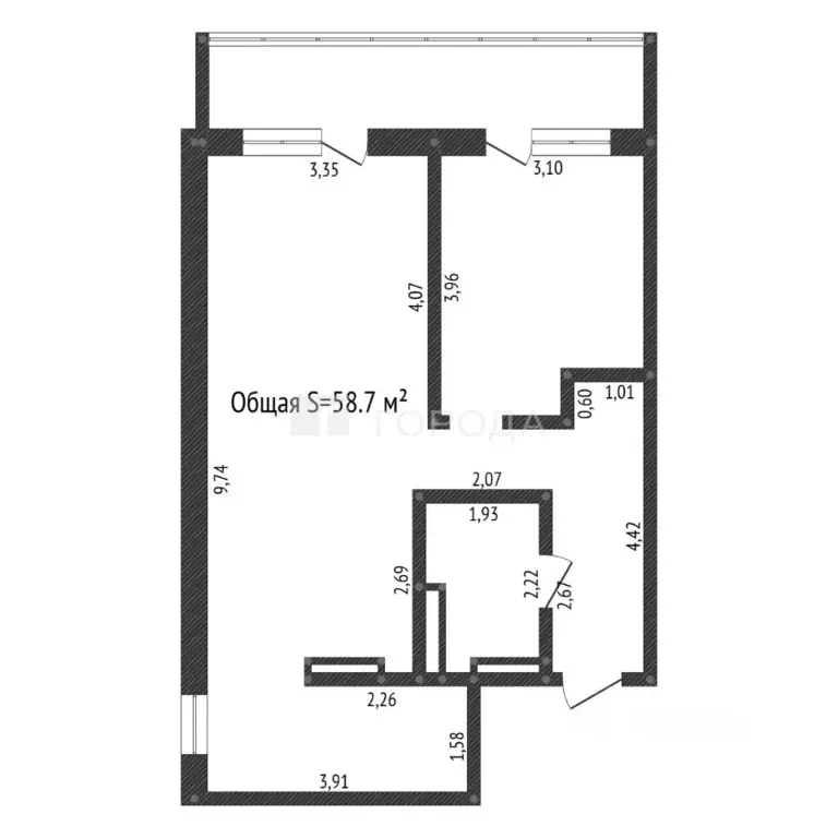 3-к кв. Алтайский край, Барнаул просп. Строителей, 18 (58.7 м) - Фото 2