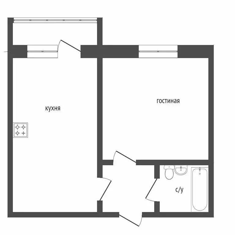 1-комнатная квартира: Курган, улица Васильева, 32 (35.2 м) - Фото 0