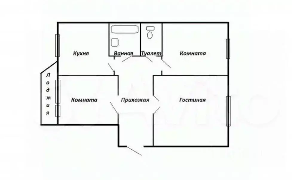 3-к кв. Тульская область, Тула Серебровская ул., 36 (58.9 м) - Фото 2