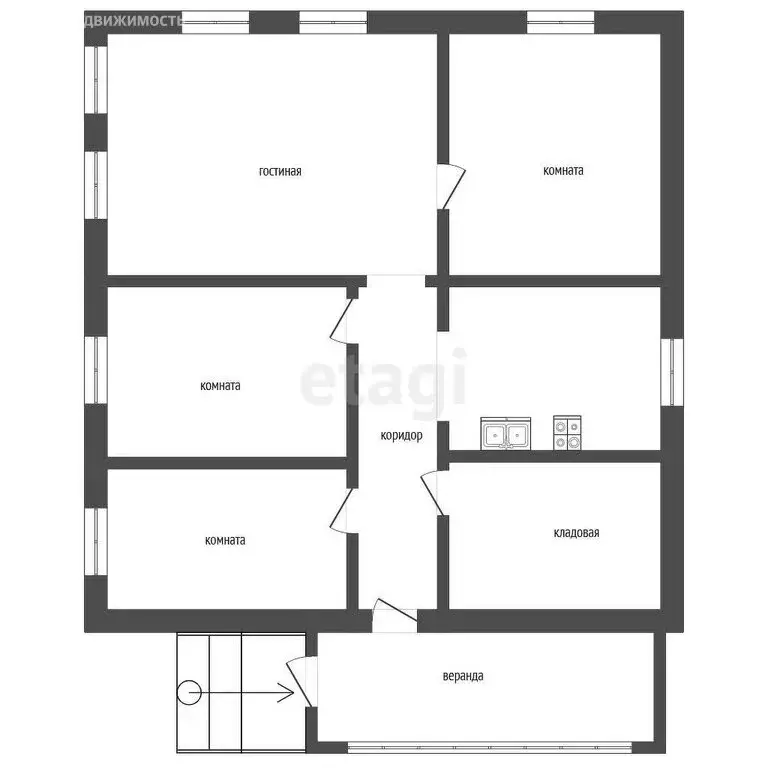 Дом в Прокопьевск, улица Мамина-Сибиряка (43.4 м) - Фото 1