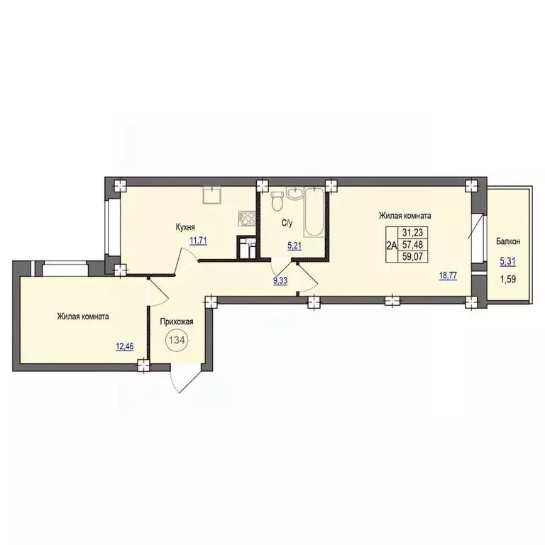 2-к кв. Псковская область, Псковский район, Завеличенская волость, д. ... - Фото 1