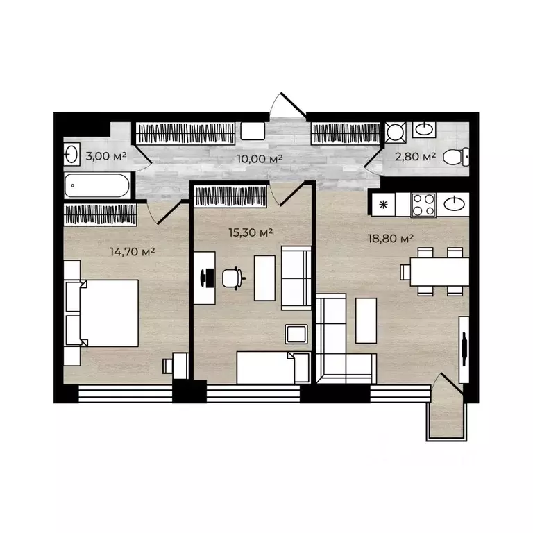 2-к кв. Ярославская область, Ярославский муниципальный округ, пос. ... - Фото 1