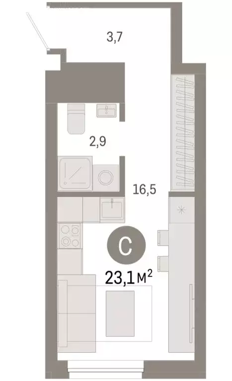 Квартира-студия: Екатеринбург, жилой район Эльмаш, Механический ... - Фото 1