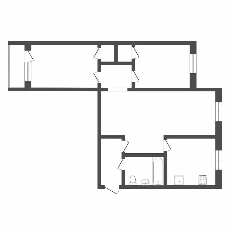 3-комнатная квартира: Тюмень, проезд Геологоразведчиков, 33 (54.5 м) - Фото 1