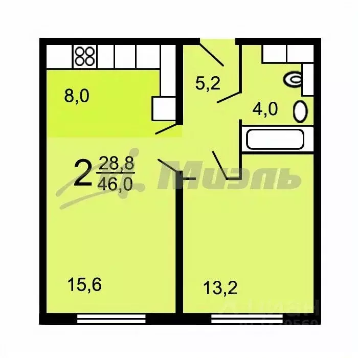 2-к кв. Москва Ярцевская ул., 24К1 (46.3 м) - Фото 1