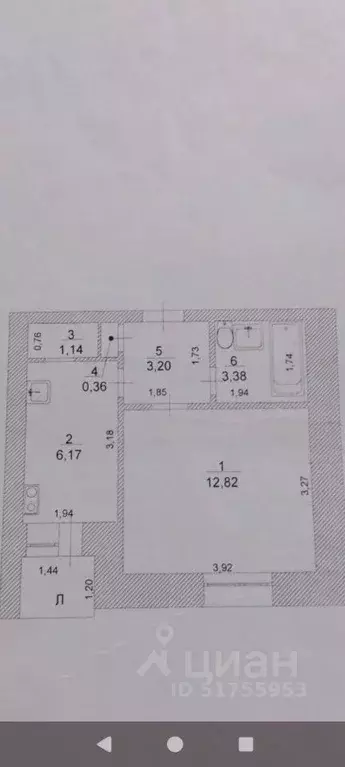 1-к кв. Ульяновская область, Ульяновск Первомайская ул., 2 (30.0 м) - Фото 2