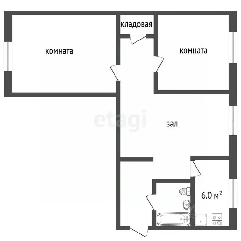 3-к кв. Кемеровская область, Мыски Советская ул., 40 (54.6 м) - Фото 1