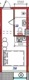 Квартира-студия: Санкт-Петербург, проспект Бакунина, 19-25 (14.6 м) - Фото 1