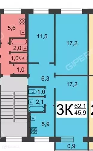 Продаётся 3-к квартира, 62 м - Фото 1