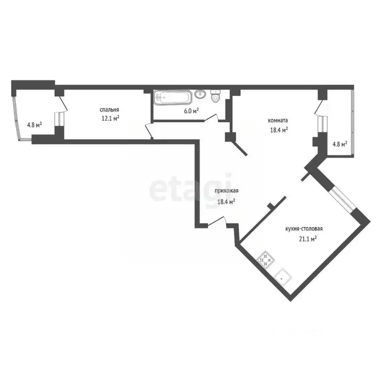 3-к кв. Красноярский край, Красноярск ул. Мужества, 16 (77.2 м) - Фото 1