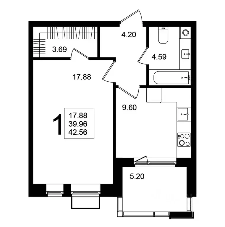 1-к кв. Московская область, Химки Клязьма-Старбеево мкр, Мишино кв-л,  ... - Фото 1