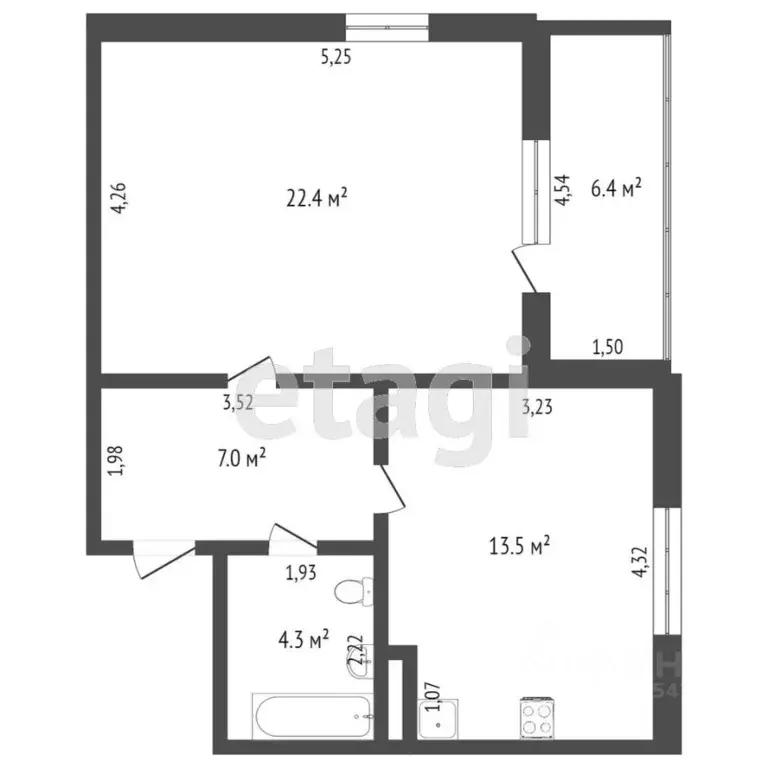 1-к кв. Крым, Симферополь ул. Севастопольская (47.4 м) - Фото 1