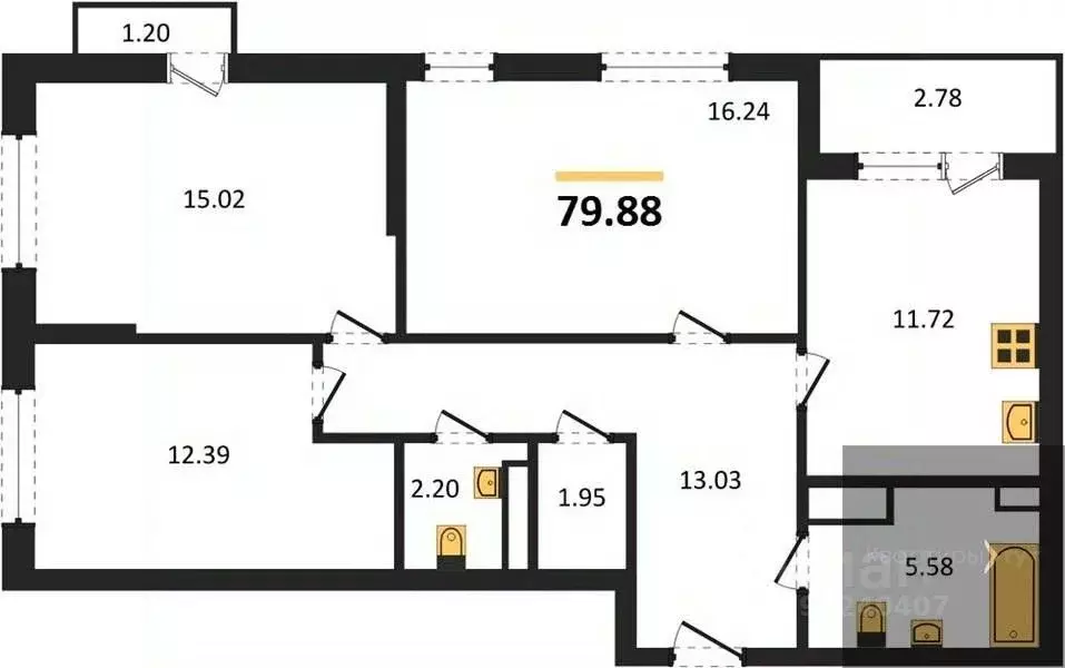 3-к кв. Воронежская область, Воронеж ул. Ломоносова, 116/2 (79.88 м) - Фото 0