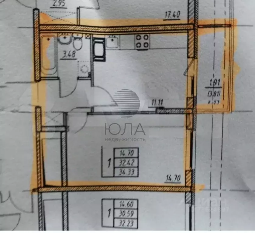1-к кв. Санкт-Петербург ул. Плесецкая, 10 (34.7 м) - Фото 2