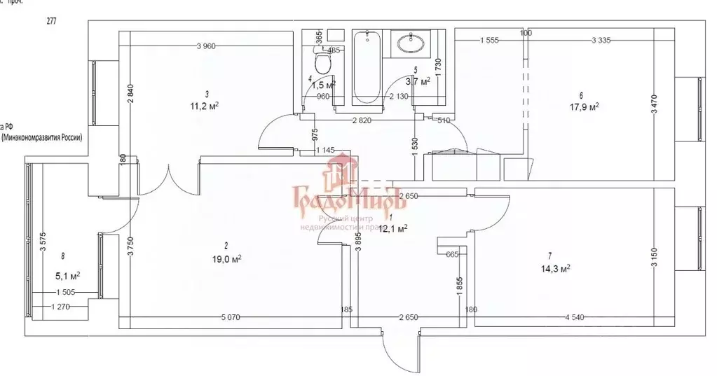 3-к кв. Московская область, Сергиев Посад Кирпичная ул., 31 (80.4 м) - Фото 2