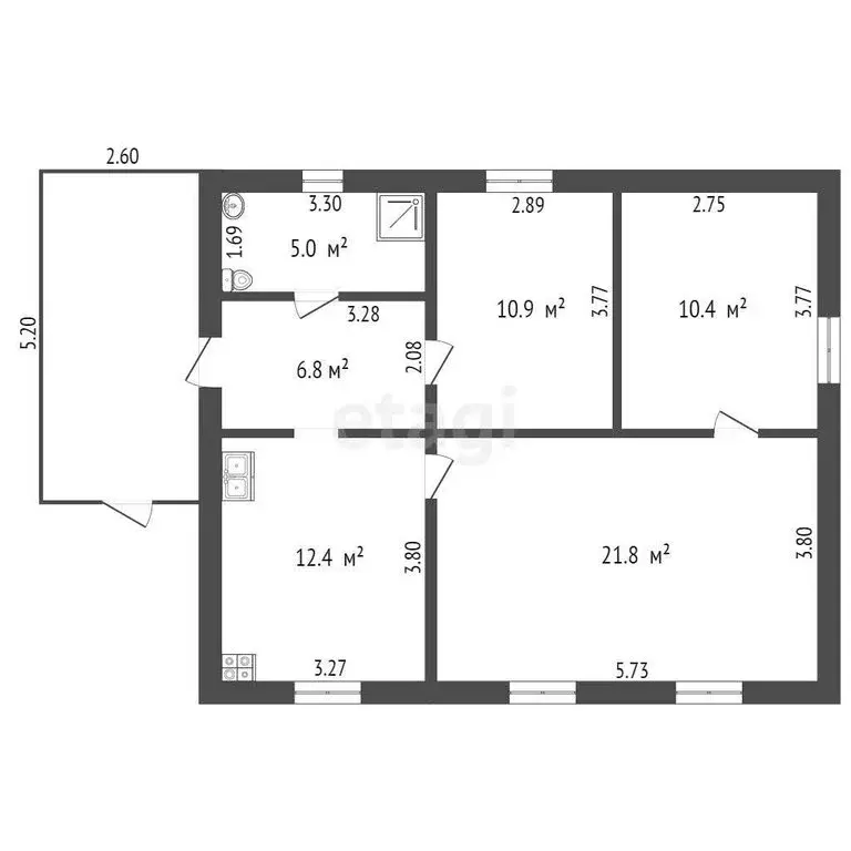 Дом в Заводоуковск, Рябиновая улица (67.3 м) - Фото 1