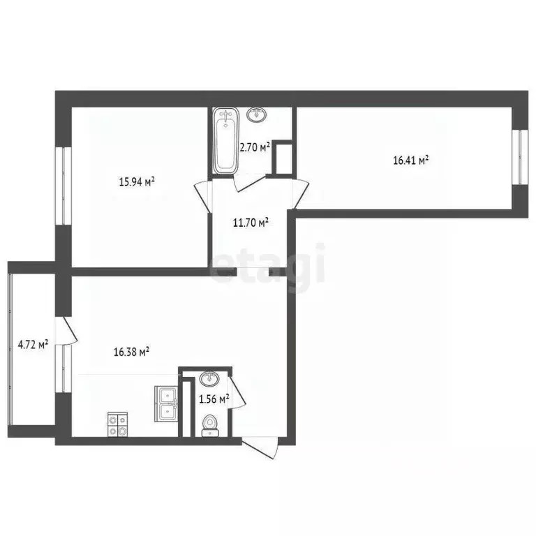 3-к кв. Челябинская область, Челябинский городской округ, пос. ... - Фото 1