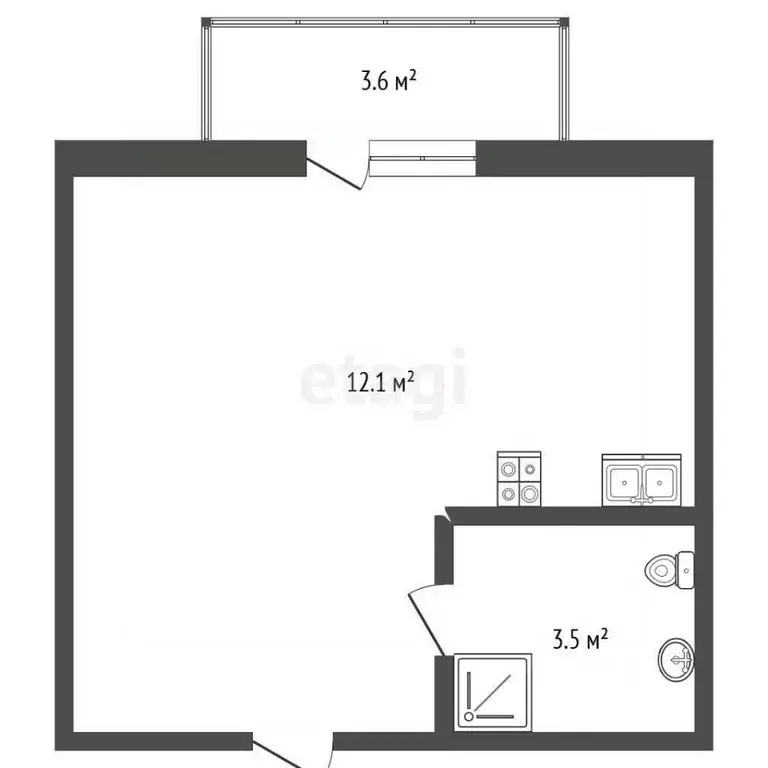 Студия Крым, Алупка пер. Севастопольский, 7А (15.6 м) - Фото 2