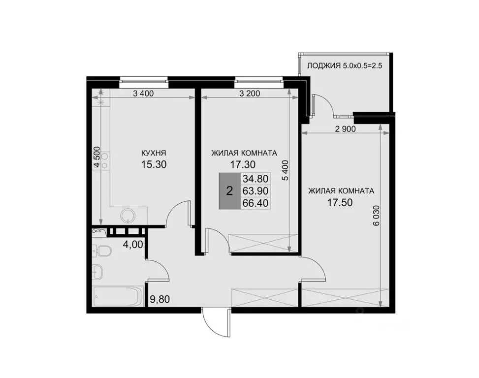 2-к кв. Краснодарский край, Динской район, Южно-Кубанское с/пос, пос. ... - Фото 1