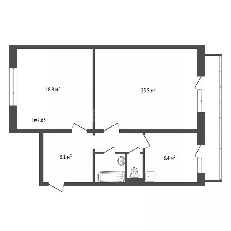 2-к кв. Красноярский край, Красноярск 9 Мая ул., 69 (68.0 м) - Фото 0