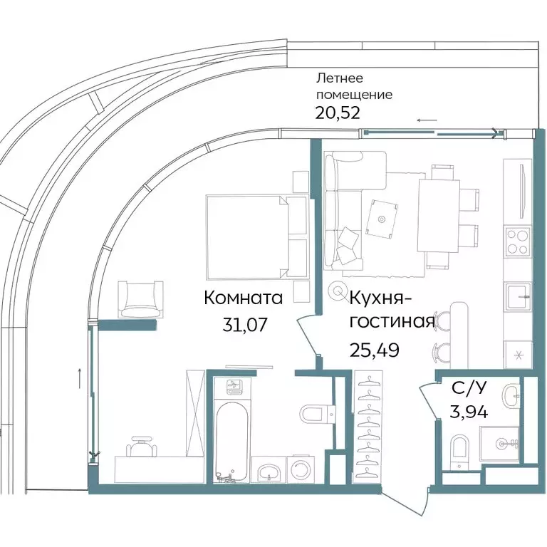 2-комнатная квартира: Республика Крым, Саки, курортный кластер Темпо ... - Фото 1