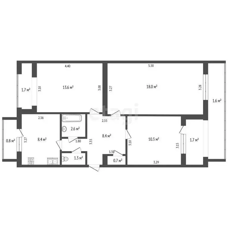 3-комнатная квартира: Феодосия, Одесская улица, 2 (69.1 м) - Фото 1