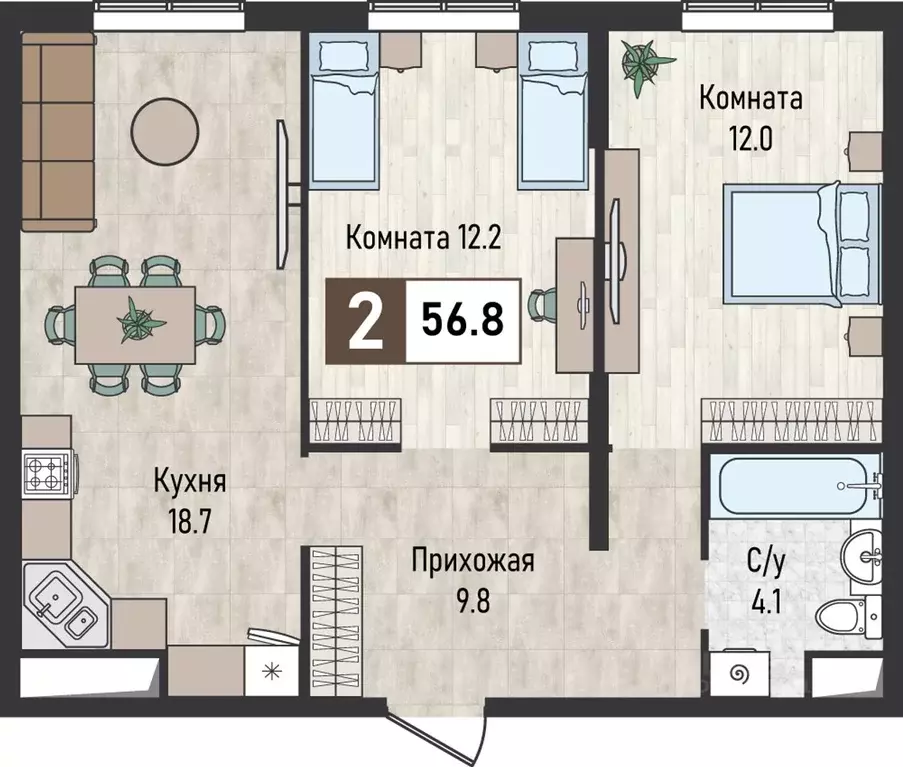 2-к кв. Ставропольский край, Железноводск городской округ, пос. ... - Фото 1