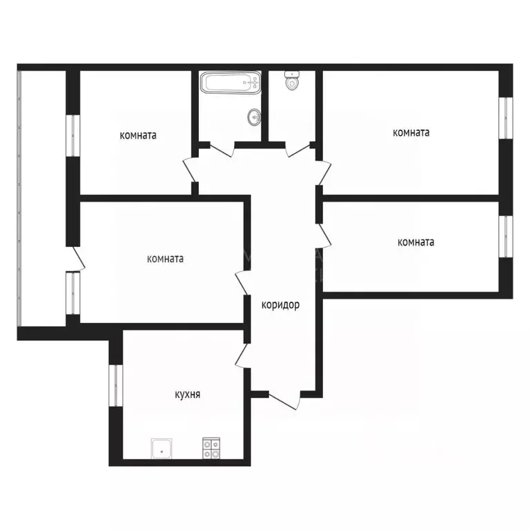 4-к кв. Тюменская область, Тюмень ул. Ватутина, 6 (73.4 м) - Фото 0